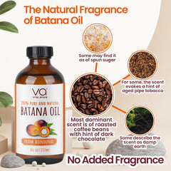VITAL AFFAIR Batana Oil massaged into hair suggesting shinier, stronger-looking strands.