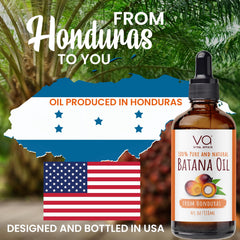 VITAL AFFAIR Batana Oil is poured for scalp nourishment and conditioning.
