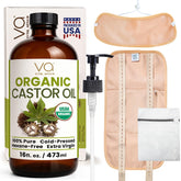 VITAL AFFAIR castor oil pack glass bottle showing purity and freshness