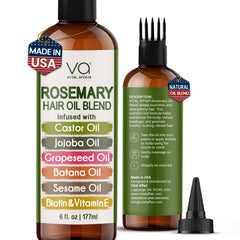 VITAL AFFAIR Rosemary Oil bottle pour enables easy scalp application and potential growth support.
