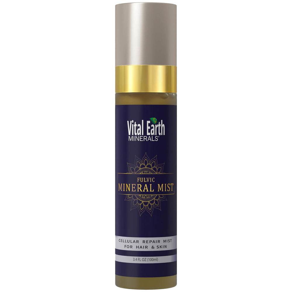 Vital Earth Minerals Fulvic Mineral Facial Mist bottle delivers all-day skin hydration