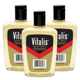 Vitalis Hair Tonic bottle front view, travel-ready design for on-the-go grooming.