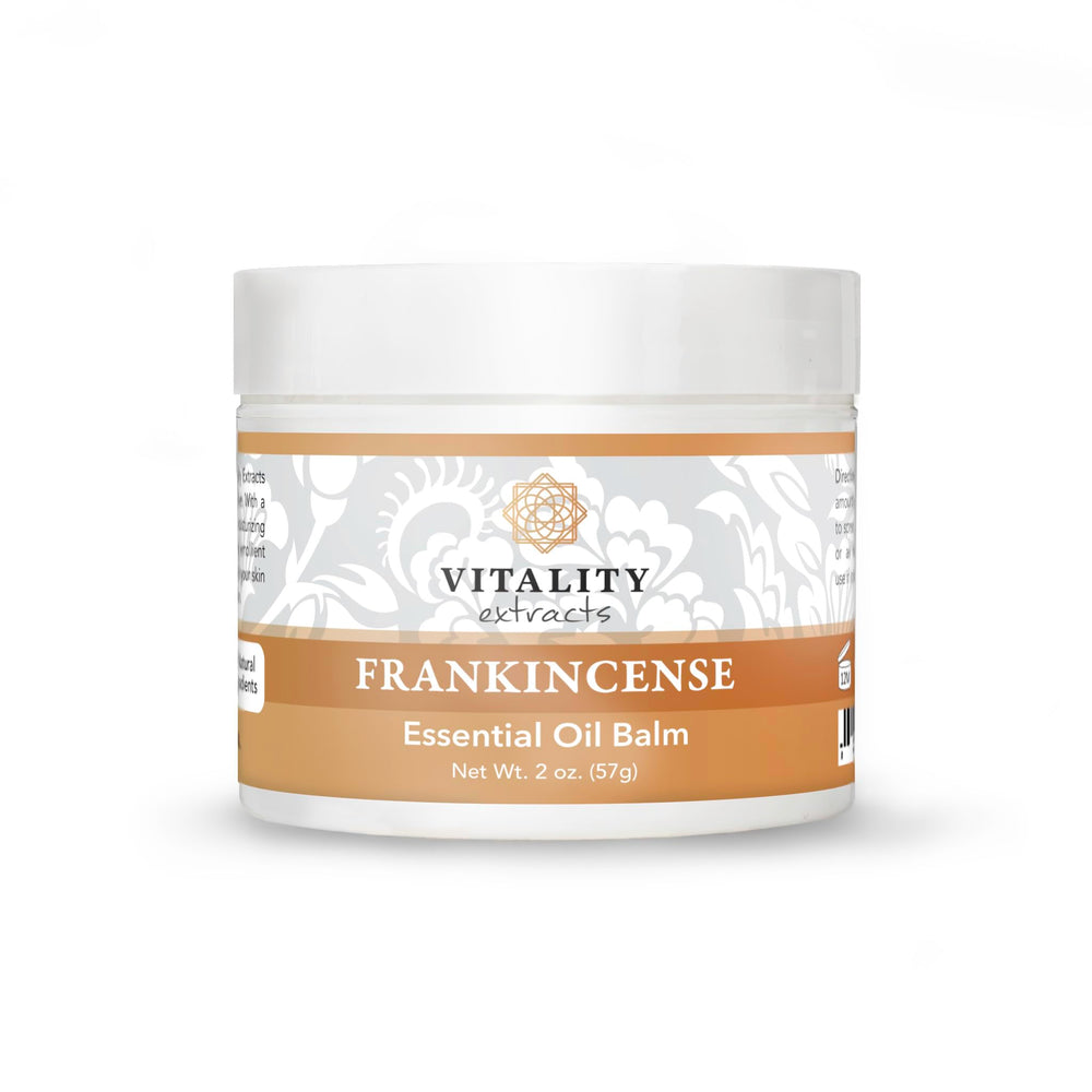 Vitality Frankincense Balm packshot showing rich texture for dry skin care