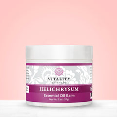 Vitality Helichrysum Balm beeswax-detail highlighting nourishing ingredients.