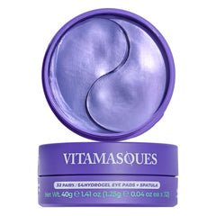 Vitamasques lavender hydrogel eye pads close-up for soothing under-eye care.