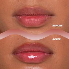 Vitamasques Lip Mask cocoa-butter-glow on lips promotes soft morning lips.