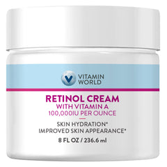 Vitamin World Retinol Cream bottle for nightly hydration and gentle retinol care.