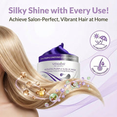 VITAMINS Hair Cosmetics blue purple toner bottle for cool blondes and brassy neutralization.
