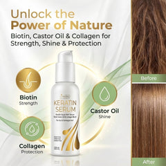 VITAMINS Keratin Serum with biotin and castor oil nourishes soft tresses