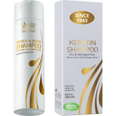 VITAMINS Keratin Shampoo bottle demonstrates sulfate-free cleansing for smooth, manageable hair.