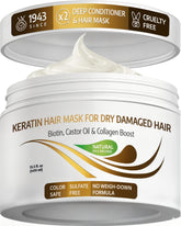 VITAMINS Keratin Mask application shows instant shine and smoothness after treatment.