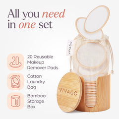 VIVAGO 8 cm face pads provide soft, skin-friendly cleansing daily.