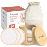 VIVAGO reusable cotton rounds pack 20 for gentle facial cleansing and makeup removal.
