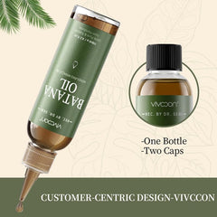 Apply Vivccon Batana Oil to scalp for nourishment and shine.