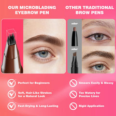 Vivitan microblading eyebrow pencil brush-tip for soft, blended edges.