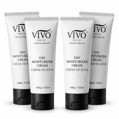 Vivo Per Lei Dead Sea Day Cream bottle close-up showing hydration benefits.