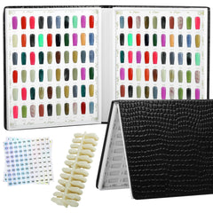 VNJAOI 120 Nail Color Chart Display Book cover in black for professional color display