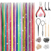 VOBJIKAZE Hair Tinsel Kit with 18 color shades for versatile party-ready looks