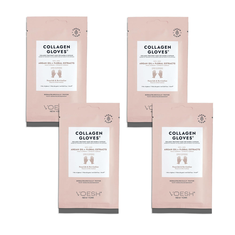 VOESH Collagen Gloves 4-pack in packaging for at-home spa hydration