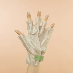 VOESH Collagen Gloves perforated fingertips close-up for nail painting.