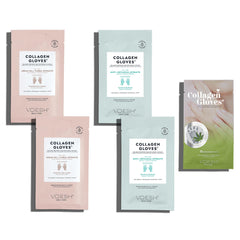 VOESH Collagen Gloves variety pack front view, spa hydration concept.