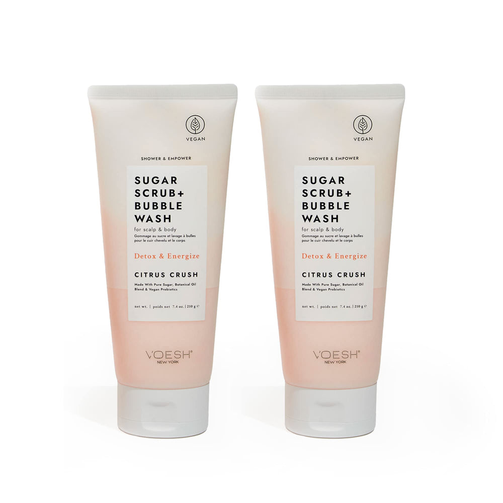 VOESH Citrus Crush packaging on a clean shelf, highlighting vegan, cruelty-free skincare.