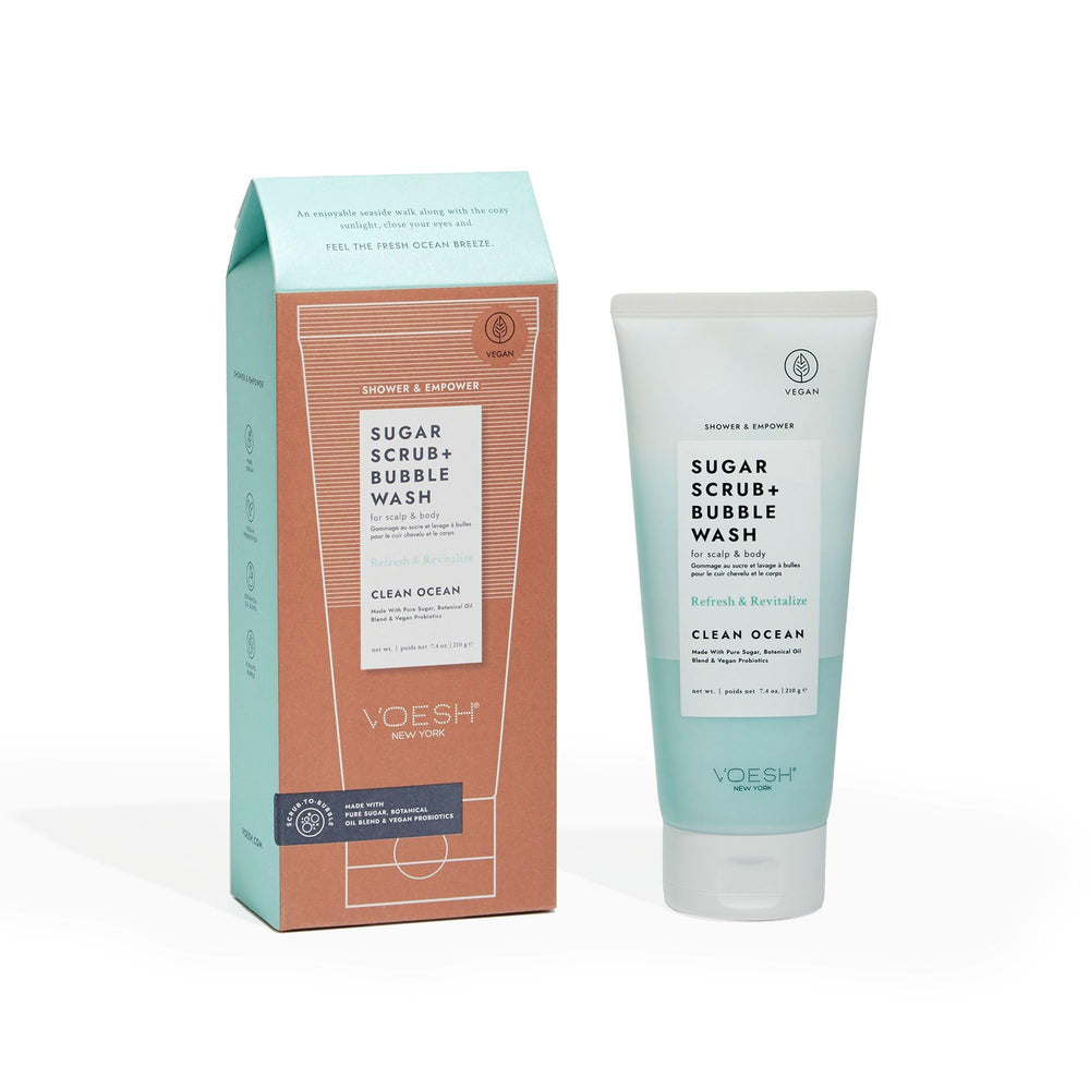 VOESH packaging highlights vegan formulation and clean ocean branding.