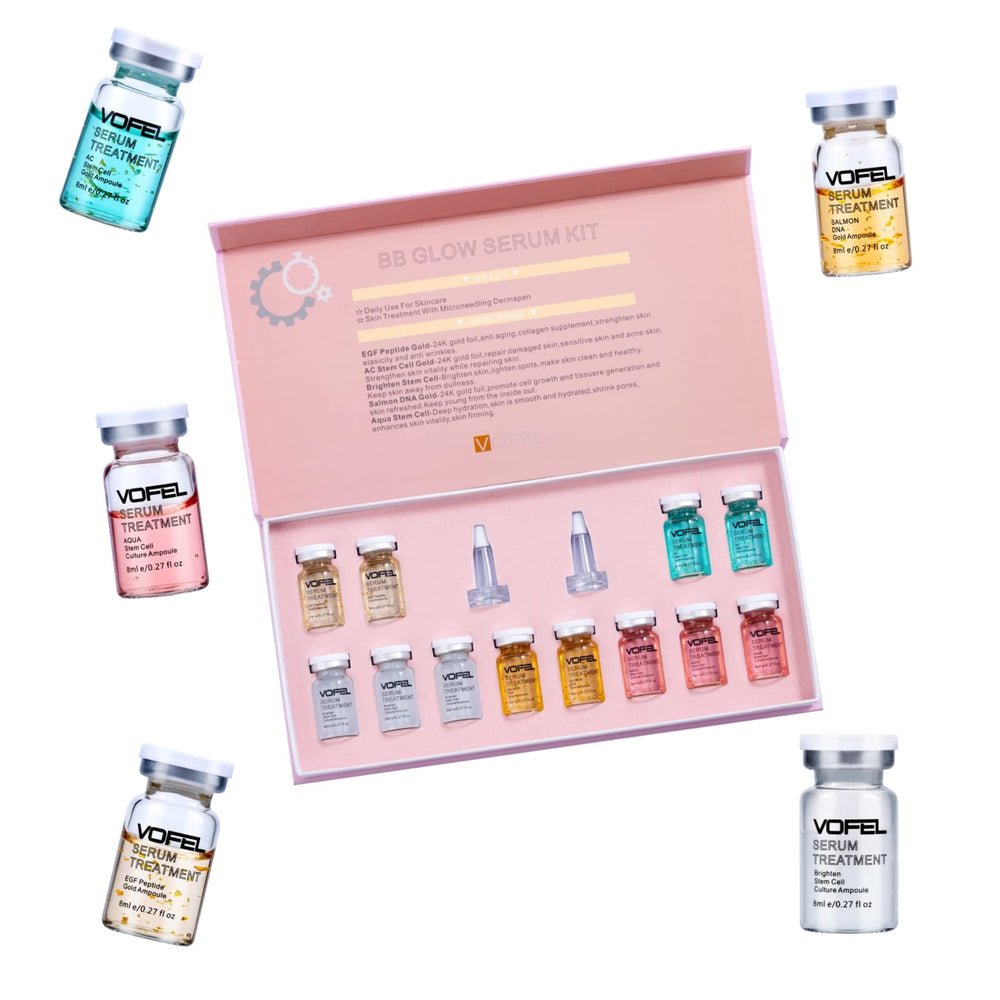 VOFEL BB Glow Starter Kit with 12 vials for at-home spa care.