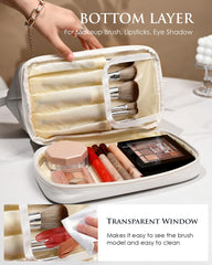 Vogewood makeup brush organizer keeps brushes secure and untangled.