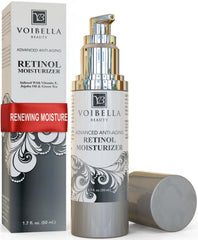 VOIBELLA BEAUTY Advanced Retinol bottle pump enables precise nightly application.