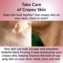 VOIBELLA BEAUTY Decollete Tightening Cream close-up highlights tightened décolletage.