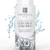 VOIBELLA BEAUTY Glycolic Peel bottle hints at smoother skin texture and glow.