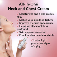 VOIBELLA BEAUTY Neck Tightening Cream jar shown with potential firming results.
