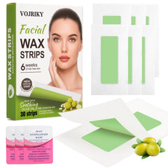 Vojriky facial wax strip for precise removal, leaving smooth facial skin
