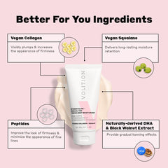 Volition Getaway Glow hand applying lotion for smooth, streak-free coverage.
