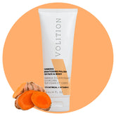 Volition Turmeric Brightening Polish bottle with exfoliating texture for radiant skin.