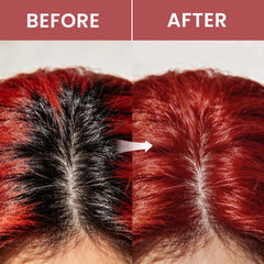 VOLLUCK Red Dye Wax swirl on hair demonstrates texture and styling options.
