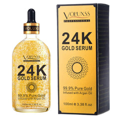Voluxss 24K Gold Serum bottle shows premium packaging and radiant daily glow.