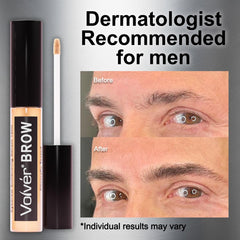 Volver Brow Serum ingredients closeup highlighting minimal formula for sensitive skin