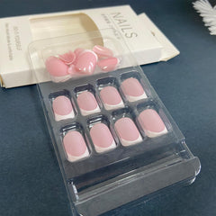 Vopintpy short coffin nails with glossy finish for daily glamour