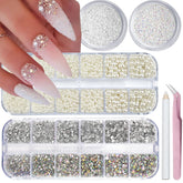 VOTACOS four-box rhinestones set for dazzling acrylic nails and quick DIY glam.