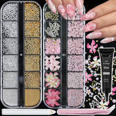 VOTACOS nail charms rhinestones pink flatback pearls for stylish nails