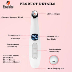 Vowleike Eye Lift Wand massaging eye area to reduce puffiness.
