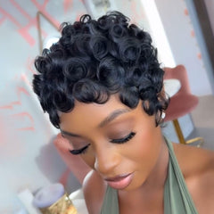 VRZ Pixie Cut Wig back view showing natural silhouette.