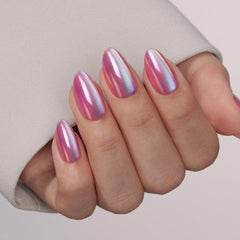 VSALON Aurora-effect press-on nails add iridescent shimmer for day or night looks