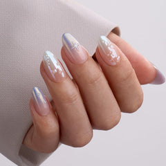 Ten pink cat-eye VSALON nails for versatile styling options.