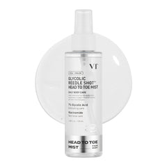 VT COSMETICS 7% Glycolic Acid Reedle Shot Mist bottle for smoother skin texture.