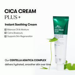 VT Cosmetics Cica Cream Plus application scene highlights soothing skin after use.