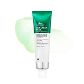 VT Cosmetics Cica Cream Plus glass jar showcases hydrating formula for radiant skin.