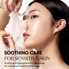 VT COSMETICS CICA Daily Soothing Mask sheet clings gently for comfortable coverage.